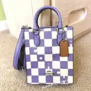 NWT Coach North South Mini Tote With Checkerboard Print CR180