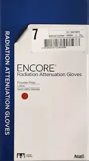 *5-Pairs* Ansell Encore Radiation Attenuation PF Gloves Size-7.0 Latex 20873070