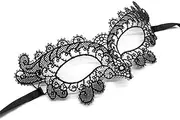 iMapo Masquerade Masks for Women, Halloween Dancing Evening Party Costume Ball - Fox (Black)