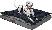 PaWz Dog Calming Bed Warm Soft Plush Comfy Sleeping Memory Foam Mattress Dark Grey L, Large Pet Bed with Warm Mattress Cushion, Pet Crate Sofa Beds with Carry Handle