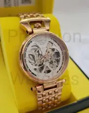 Invicta Objet D Art Automatic Womens Watch Skeleton Dial 36mm Rose Gold 38392