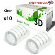 10PK Clear Label Tape 3D Compatible for Dymo 20008 Dymo 1595GY Label Makers