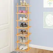 Tohomes 7-Tier Shoe Rack For Closet, Shoes Organizer Free Standing Shelf Entryway And Closet Hallway, Small Space Stackable Bamboo Multifunctional racks shoe storage