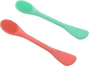 LOLIPPYY 2pcs Dual Head Facial Cleansing Brush Gentle Pore Deep Cleansing Massage Brush for Face Wash for Home and Travel Use Soft