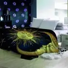 Moon School Line Dim Light 3D Warm Plush Fleece Blanket Picnic Sofa Couch
