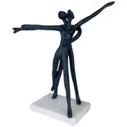 Handcrafted Salsa Dance Duo Figurine Aluminium Artistry on Marble Base for Elegant Home Decor NEW
