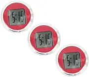 ABOOFAN 3pcs Mini Motorcycle Digital Clocks Stick Car Clock Durable Compact Design for Easy Use for Motorcycles Cars and Bikes
