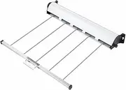 Retractable Clothesline 5 Line Clothes Dryer Airer Rack Wall Outdoor Wet Dry Laundry Garment Pull Out Air Washing Drying Cord 50m Galvanised Steel for Clothes, Towels, Bed Linen