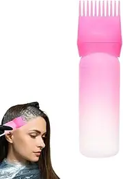 Oil Comb Brush,Reusable Hair Oiling Bottle 6 Ounce - Portable Root Comb Scalp Comb Container Enhances Deep Conditioning