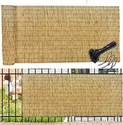 Patio Privacy Fencing Rolls, Natural Bamboo Fencing, Wall Privacy Fence, Pool Plant Fence, Sun Shade, Waterproof, Breathable,for Outdoor Balcony Patio Garden Backyard(1.2 * 6m(3.9 * 19.7ft))