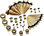 [Generic] 36 Pieces Ear Gauges Stretching Kit Plugs Taper 14G-00G Expanders