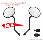 Pair round chrome mirrors M10 M8 standard for cafe racer minibike motorcycle