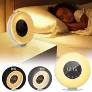 Sunrise Alarm Clock Digital LED Clock With 6 Color And FM Radio For Bedrooms