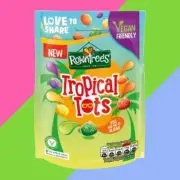 Rowntrees Tropical Tots Vegan Friendly Sweets 140g Each Bag Fruit Flavored Candy