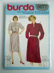 NEW Vintage BURDA Sewing Pattern Dress Career Collar Pencil Straight 1980s 6677