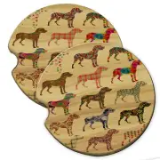 Great Dane Dog Pattern Wood Car Coaster Gift Set fit Car & Truck Cup Holder