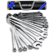 Combination Wrench Set Long Metric: 15-Piece 8mm to 22mm - Chrome Vanadium St...