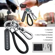 1X Car Anti-lost Phone Number Plate Pendant Keychain Key Ring Keyring Gift Black (for: MG)