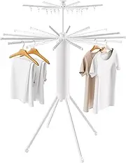 Saclsocs Four-Legged Clothes Drying Rack, Foldable and Portable Drying Rack, Suitable for Indoor, Outdoor, Poolside, Camping, Made of Aluminum Alloy Material, Double-Tier, White
