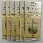 (6 QTY) Hanging Car Air Freshener Prayer Family Lavender Chamomile Closet Home