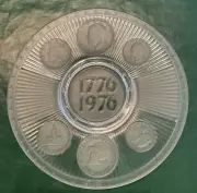 IMPERIAL HAND CRAFTED GLASS BY LENOX BICENTENNIAL 1976 COLLECTORS COIN PLATE NIB