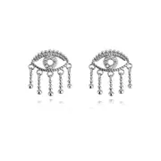 Culturesse Harmonie Sterling Silver Rhodium Plating Eye Earring For Pierced Ears