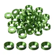 M8 Countersunk Washers,Anodized Aluminum Gaskets for Screw RC,35PCS(Green)