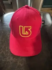 NOS Burton Snowboard Striker FlexFit Hat Cap Large Red Brimstone