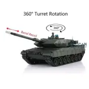 1/16 Henglong 7.0 Green Leopard2A6 RC Tank 3889 W/ 360° Turret Barrel Recoil