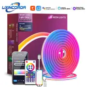 LIXINCORDA Smart LED RGB Neon Strip Lights Bluetooth Color Changing Lights LED Silicone Neon Strip Lights WiFi+Bluetooth