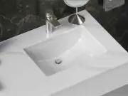 White 20x15 rectangular undermount bathroom sink