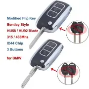 Remote Key Fob 3 Buttons for for BMW Models 315/433MHZ ID44 Chip HU58/HU92 Blade