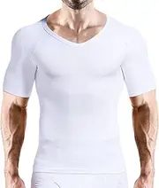 [HÖTER] Hoter Mens Slim and Tight Super Soft Compression & Slimming Shaper V-Neck Compression Shirt