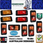 10 X MIXED LARGE LED CLEARANCE LIGHTS MARKERS LAMP TRAILER AMBER RED AMBER/RED