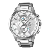 在飛比找PChome24h購物優惠-CASIO EDIFICE 掌心世界雙眼賽車錶-白