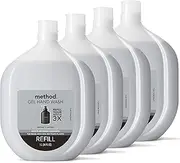 Method Premium Gel Hand Wash Refill, Vetiver + Amber, Recyclable Bottles, 34 Ounce, 4 pack