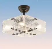 ECOBRT 16” Black Farmhouse Ceiling Fan Light w/ Remote, 6 Speed, 3 Colors
