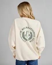 [Champion] Champion Women's Rochester Graphic Oversized Sweatshirt in Natural Size XL XL Natural