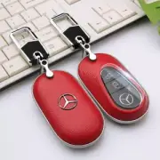 OEM New Style Red Leather Key Cover Case Holder For Mercedes Benz S GLA GLC AMG