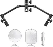 NEEWER Portable Collapsible Backdrop Holder with 1/4" to 3/8" Metal Male Converter Threaded Screw Adapter, Adjustable Photography Disc Reflector Holder Background Bracket for Photo Studio Video, CL-05