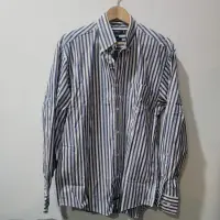 在飛比找蝦皮購物優惠-Men's Nautica  Shirt男水藍色條紋長袖襯杉