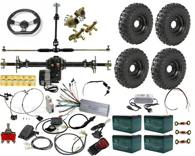 Rear Axle Kit Wheels 1000W 48V Differential Motor Go Kart Cart ATV Quad Golf Car