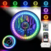 1x 5-3/4 RGB SMD LED Color Chase Chasing Halo Shift Angel Eye Morph H4 Headlight (for: Fiat)