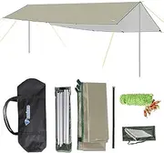 3x5m Awning Tarp Tent Shade with Folding Camping Canopy Ultralight B Sun Shelter for Camping Hiking and Survival Shelter