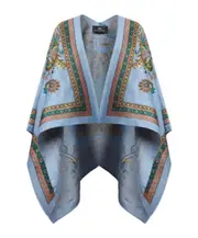 Etro Paisley-Jacquard Cape One size light blue
