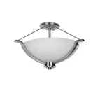 Sunset 3-Light Abbot 100W Semi-Flush Ceiling Lamp, Bright Satin Nickel - F17006-