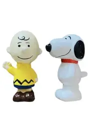 Peanuts Charlie Brown & Snoopy Durastone Ceramic Salt & Pepper Shaker Set NEW