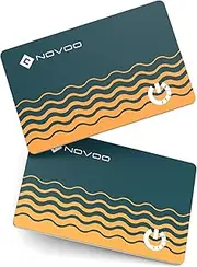 [NOVOO] Apple Find My Tracker Card (Pack of 2) - Ultra Slim 1.6mm Air Tracker, 6 Years Battery, IP68 Waterproof, Alarm 80dB, Localization Bluetooth for Purse, Luggage