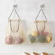 Reusable Hanging Storage Mesh Bag For Vegetable Fruit Apples Garlic Onion Ginger