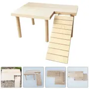Hamster Wooden Table with Ladder Rat Rest Platform Climbing Frames